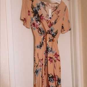Morning Lavender | Small/ Petite | soft pink/ Blush peach floral dress